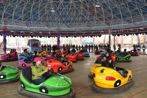 Coches de choque en parque de atracciones